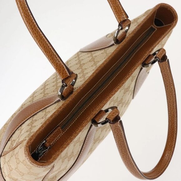 GUCCI GG Canvas Tote Bag Beige Silver 113011 Auth 148839V - Picture 8 of 16